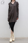 marc le bihan off shoulder skirt 2852 E23 MOKA